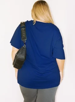 Princess Polly Be Kind Charity Oversized Teecurve   Blue Discount