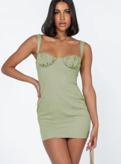 Princess Polly Be Mine Mini Dress  Green Store
