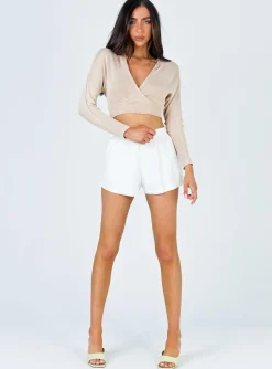 Princess Polly Beach House Shorts Off White Cheap