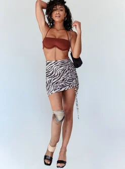 Princess Polly Becca Crop Top  Brown Clearance