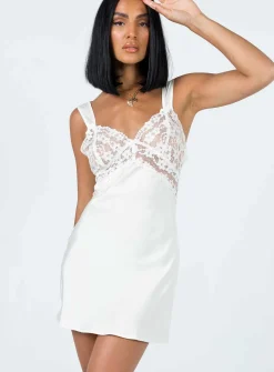 Princess Polly Bel Air Mini Dress Ivory   Off White Outlet