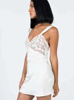 Princess Polly Bel Air Mini Dress Ivory Off White Outlet