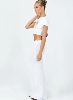 Princess Polly Belle Knit Maxi Skirt  White Best Sale
