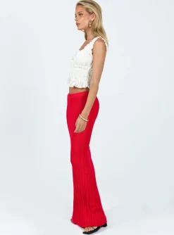 Princess Polly Belle Knit Maxi Skirt Red Outlet