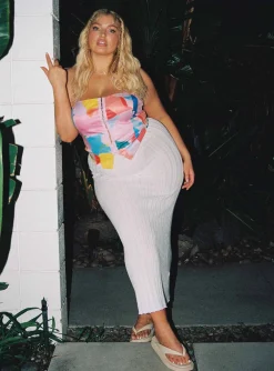 Princess Polly Belle Knit Maxi Skirtcurve   White Best
