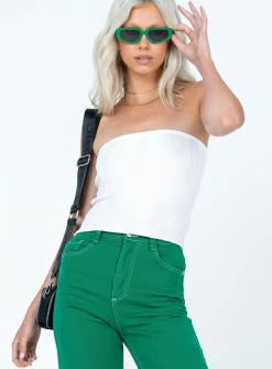 Princess Polly Belle Knit Strapless Top  White Cheap