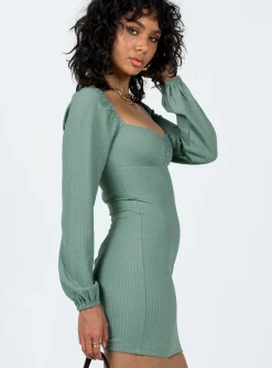 Princess Polly Benaud Mini Dress Green Flash Sale