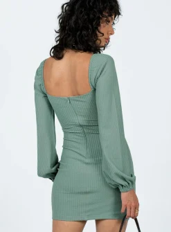 Princess Polly Benaud Mini Dress Green Flash Sale
