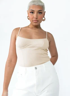 Princess Polly Benjamin Bodysuit  Beige Clearance