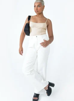 Princess Polly Benjamin Bodysuit  Beige Clearance