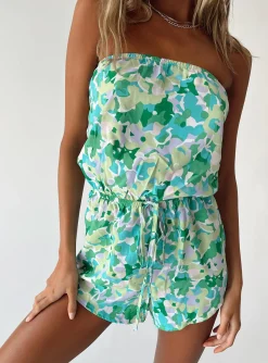 Princess Polly Benjamin Romperfloral   Green Clearance