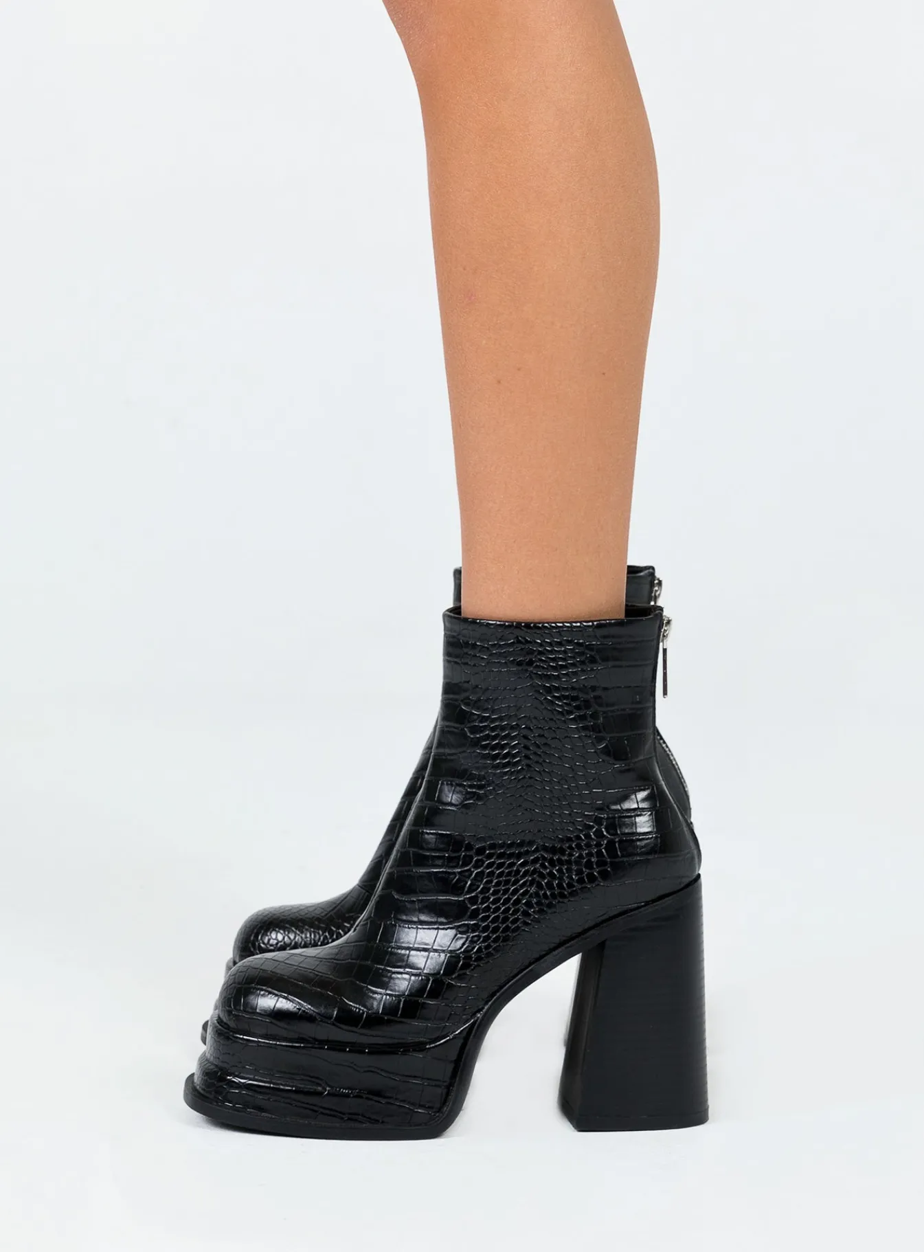 Princess Polly Benon Platform Ankle Boots Black Flash Sale