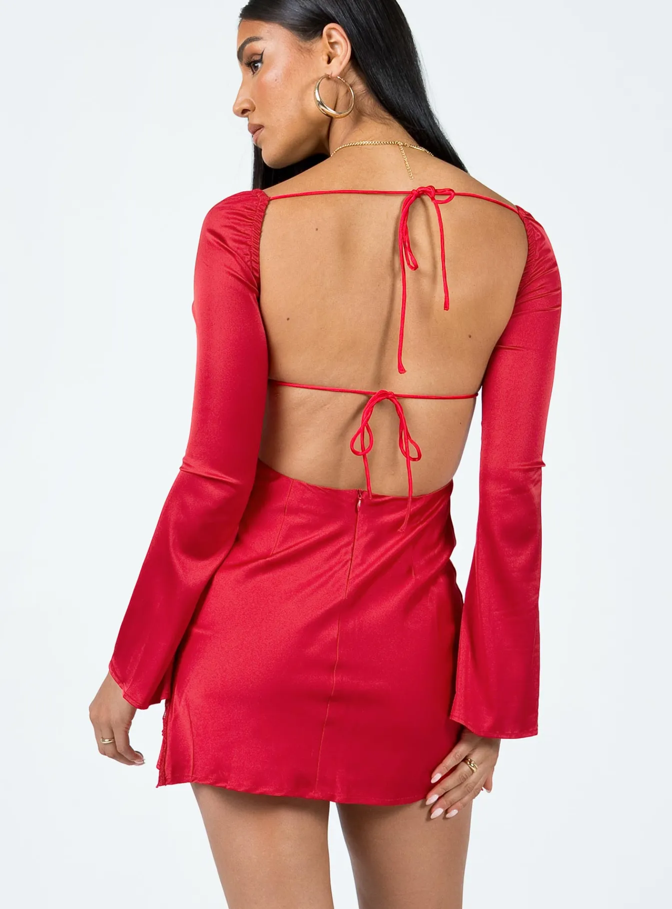 Princess Polly Beresford Long Sleeve Mini Dress Red Best