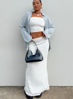 Princess Polly Berkshire Low Rise Maxi Skirt White Sale