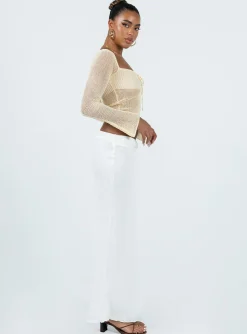 Princess Polly Berkshire Maxi Skirt  White Clearance