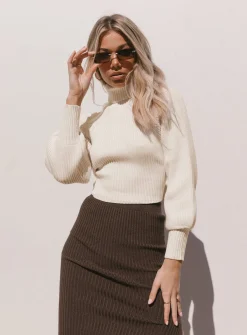 Princess Polly Bernadette Sweater  Cream Shop