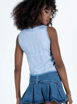 Princess Polly Berry Garden Top Blue Shop