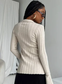 Princess Polly Beryl Long Sleeve Top Bone Cheap
