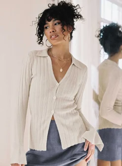 Princess Polly Beryl Long Sleeve Top Bone Cheap