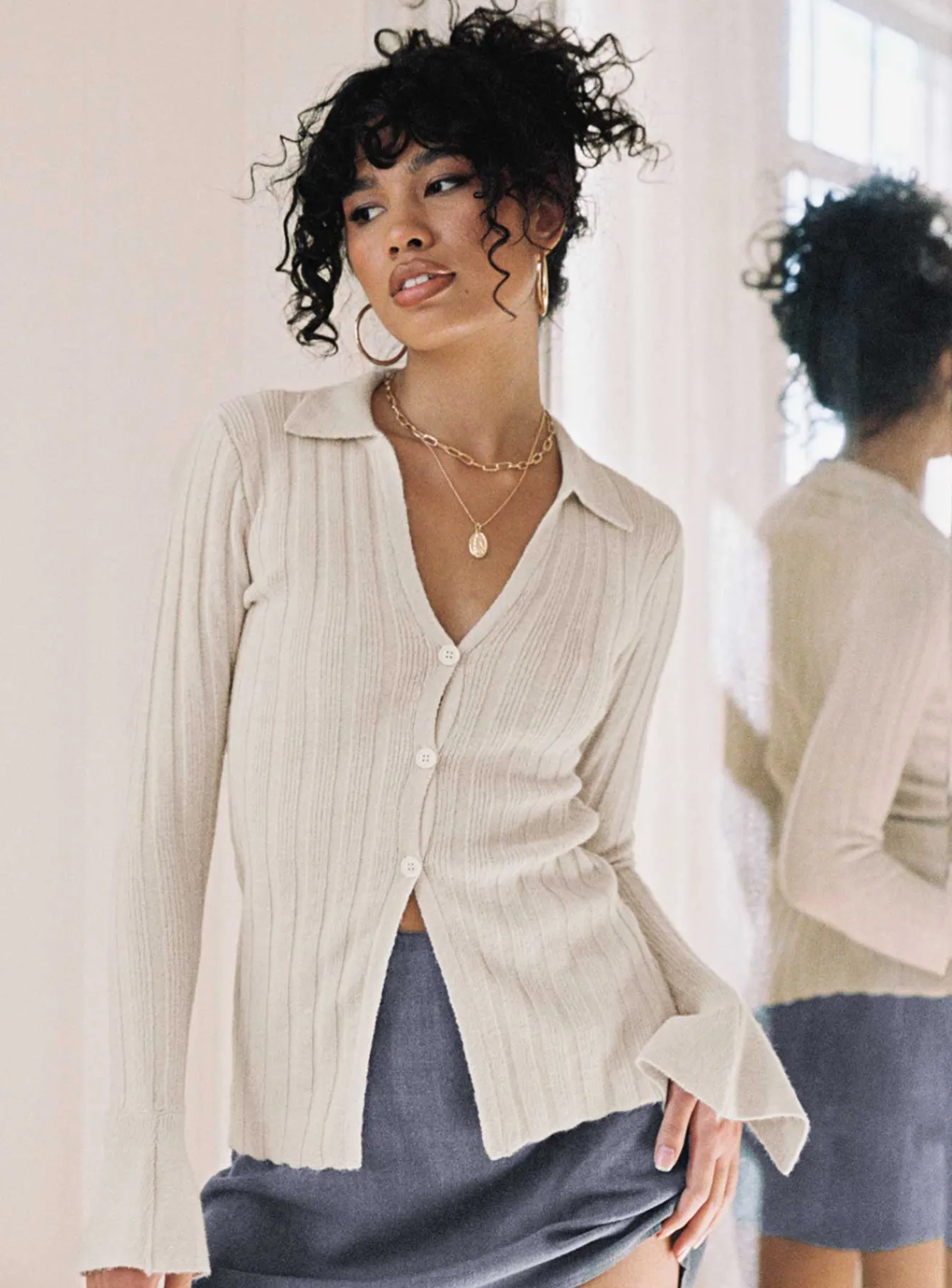 Princess Polly Beryl Long Sleeve Top Bone Cheap