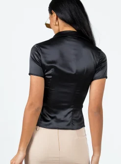 Princess Polly Bessie Top  Black New
