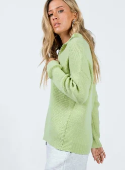 Princess Polly Bessy Knit Sweater  Sage Cheap