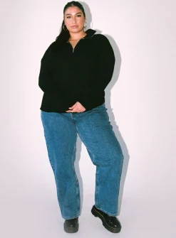 Princess Polly Bessy Knit Sweatercurve   Black Best Sale