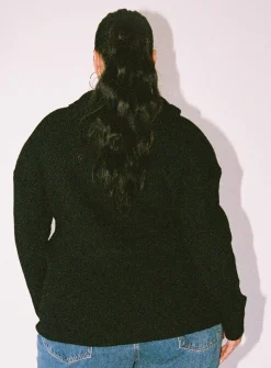 Princess Polly Bessy Knit Sweatercurve Black Best Sale