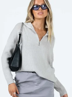 Princess Polly Bessy Sweater  Grey Cheap