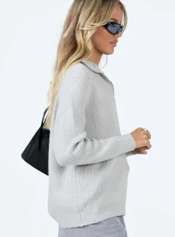 Princess Polly Bessy Sweater  Grey Cheap