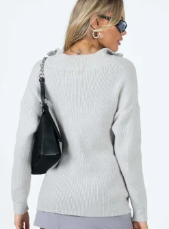Princess Polly Bessy Sweater  Grey Cheap