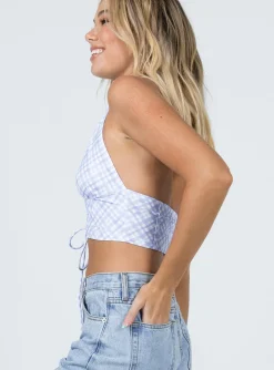 Princess Polly Beth Topcheck   Blue New