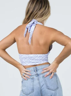 Princess Polly Beth Topcheck   Blue New