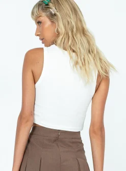 Princess Polly Better Things Tank Top  White Outlet