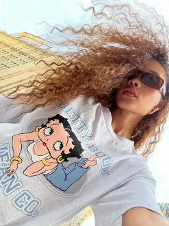 Princess Polly Betty Boop Jean Oversized Tee  Grey Sale