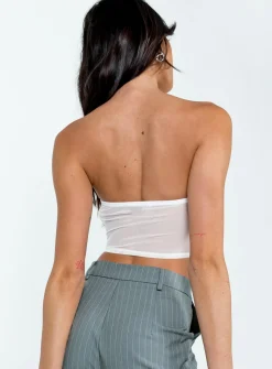 Princess Polly Beverly Strapless Top  White Store