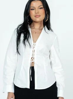 Princess Polly Bicton Shirt  White Cheap