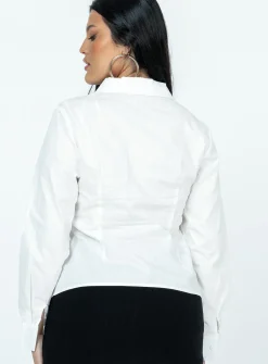 Princess Polly Bicton Shirt  White Cheap