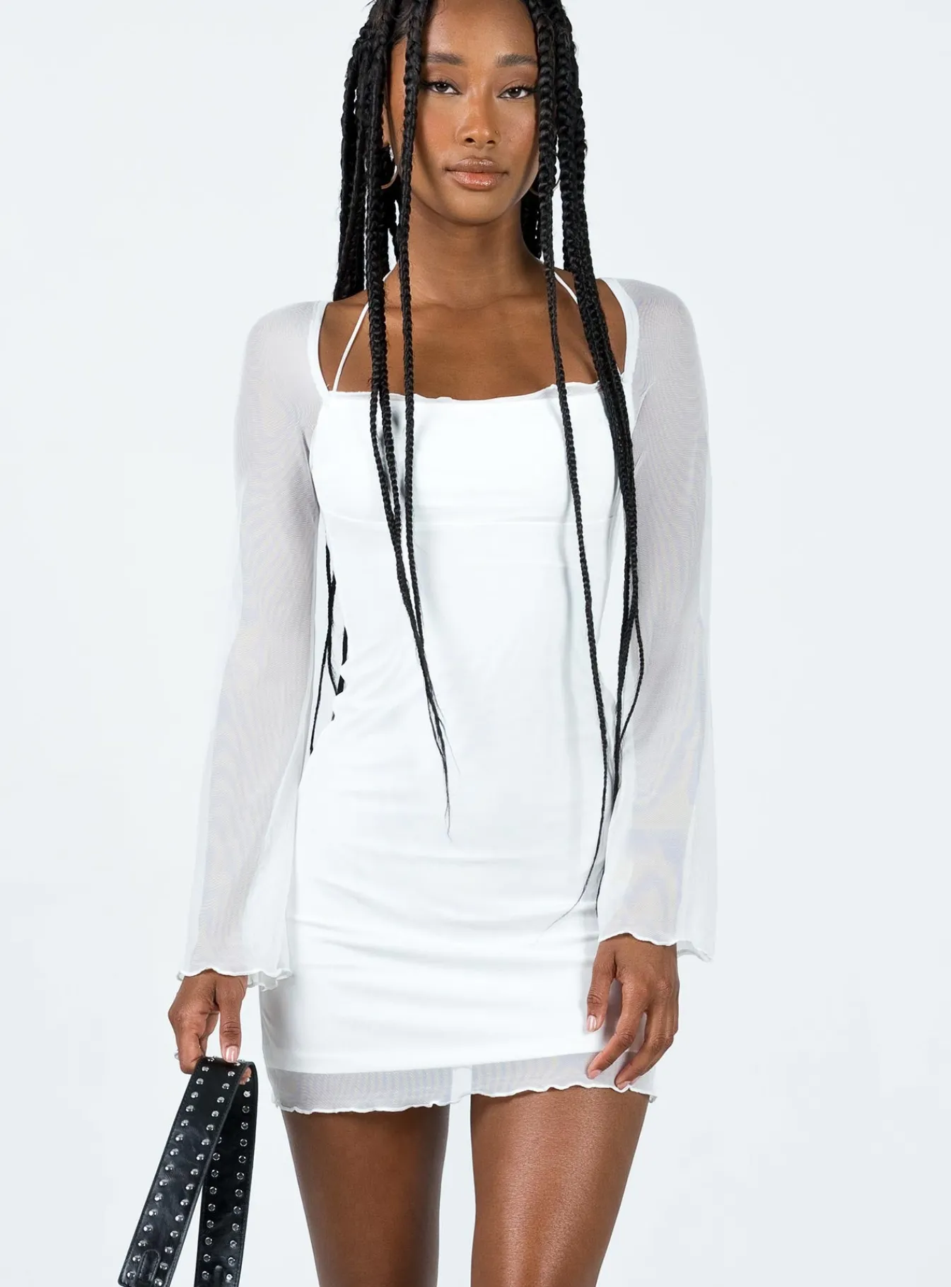 Princess Polly Bilbao Long Sleeve Mini Dress White Fashion