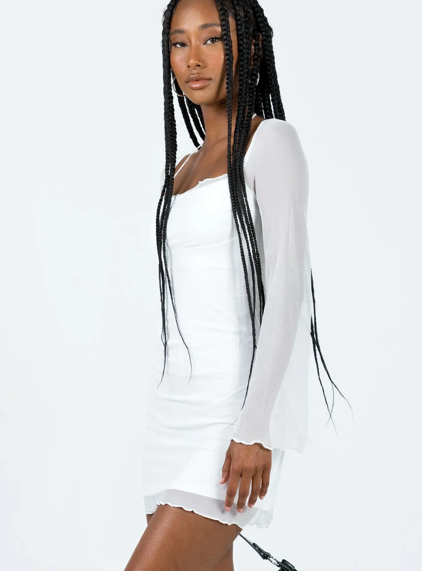 Princess Polly Bilbao Long Sleeve Mini Dress White Fashion