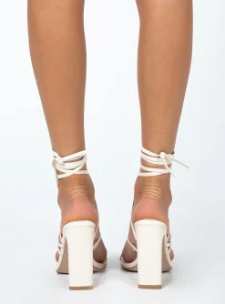 Princess Polly Billini Cheyanne Heels  Bone New