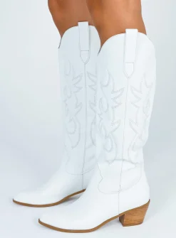Princess Polly Billini Urson Boots  White Discount