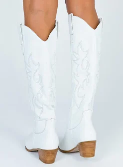 Princess Polly Billini Urson Boots  White Discount