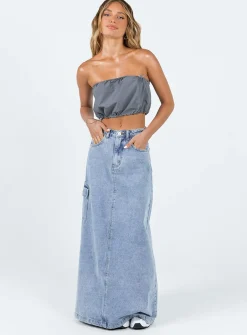 Princess Polly Blackburn Parachute Top  Grey Clearance