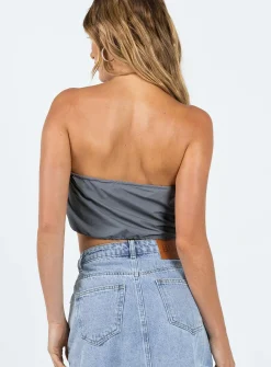 Princess Polly Blackburn Parachute Top Grey Clearance
