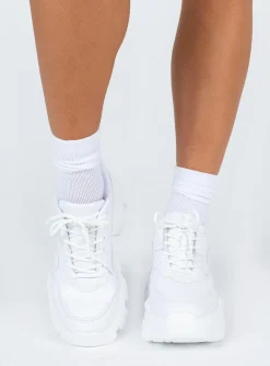 Princess Polly Blair Sneakers  White Flash Sale