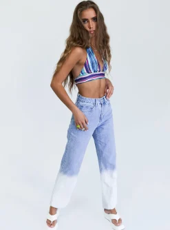 Princess Polly Blaise Top  Blue Multi Sale
