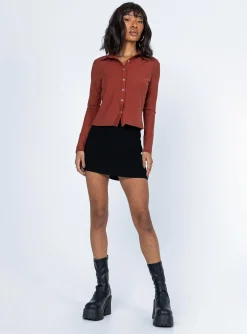 Princess Polly Blanca Long Sleeve Top Brown Best