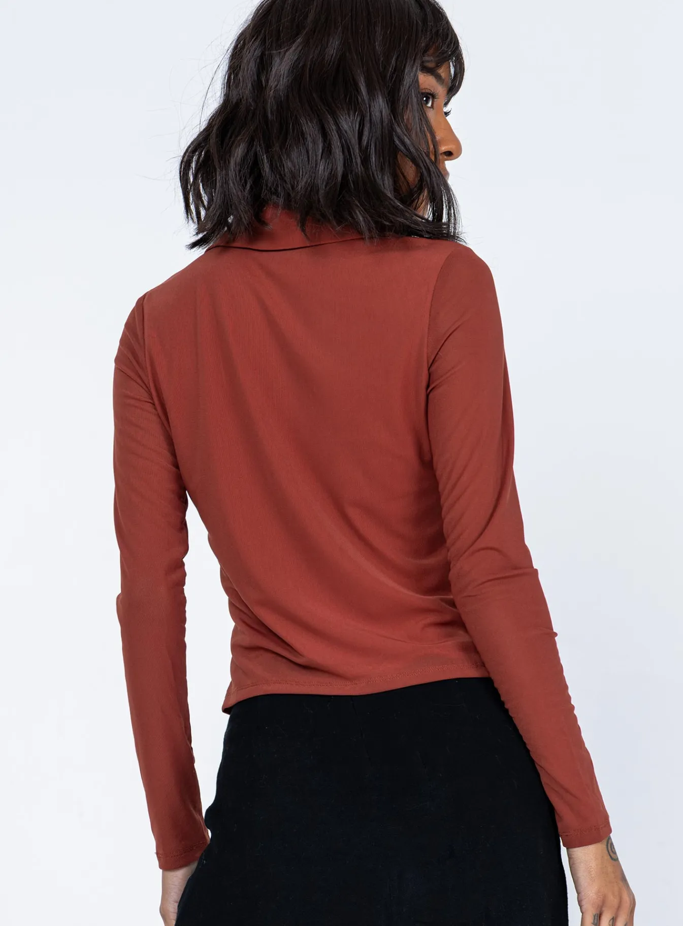 Princess Polly Blanca Long Sleeve Top Brown Best