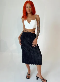 Princess Polly Blanca Midi Skirt  Black Shop